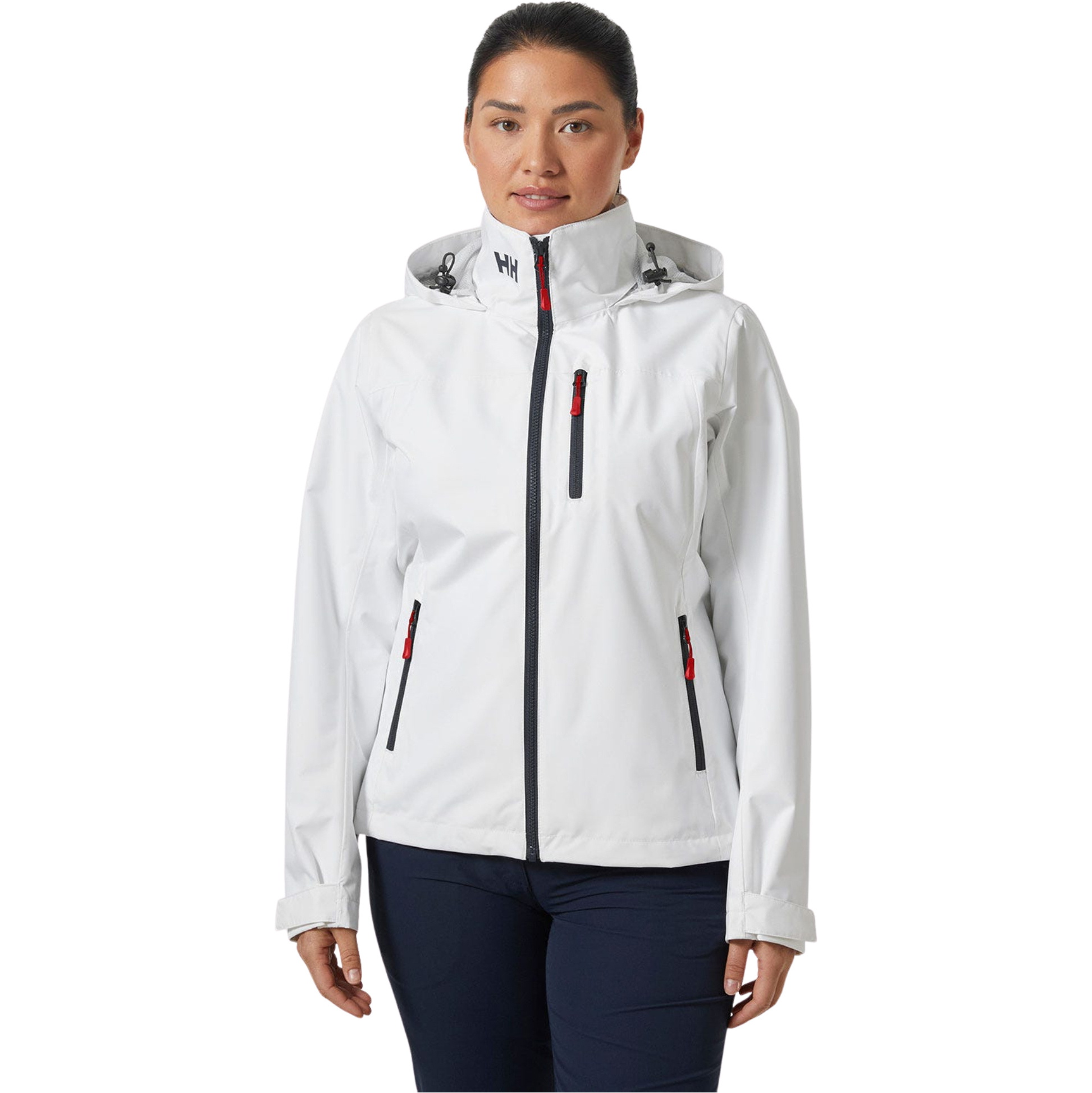2026 Helly Hansen Womens Crew Hooded Sailing Jacket 2.0 34448 - White